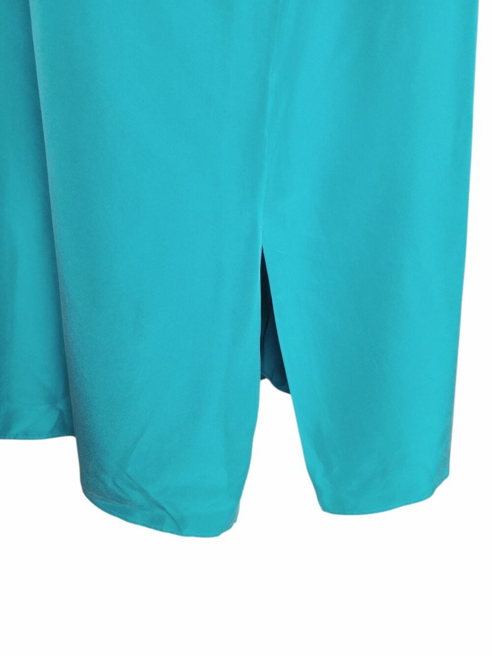 Eileen Fisher Esmerelda Green Washed Silk V-Neck Dress Boxy Fit Women's Size M - Picture 10 of 12